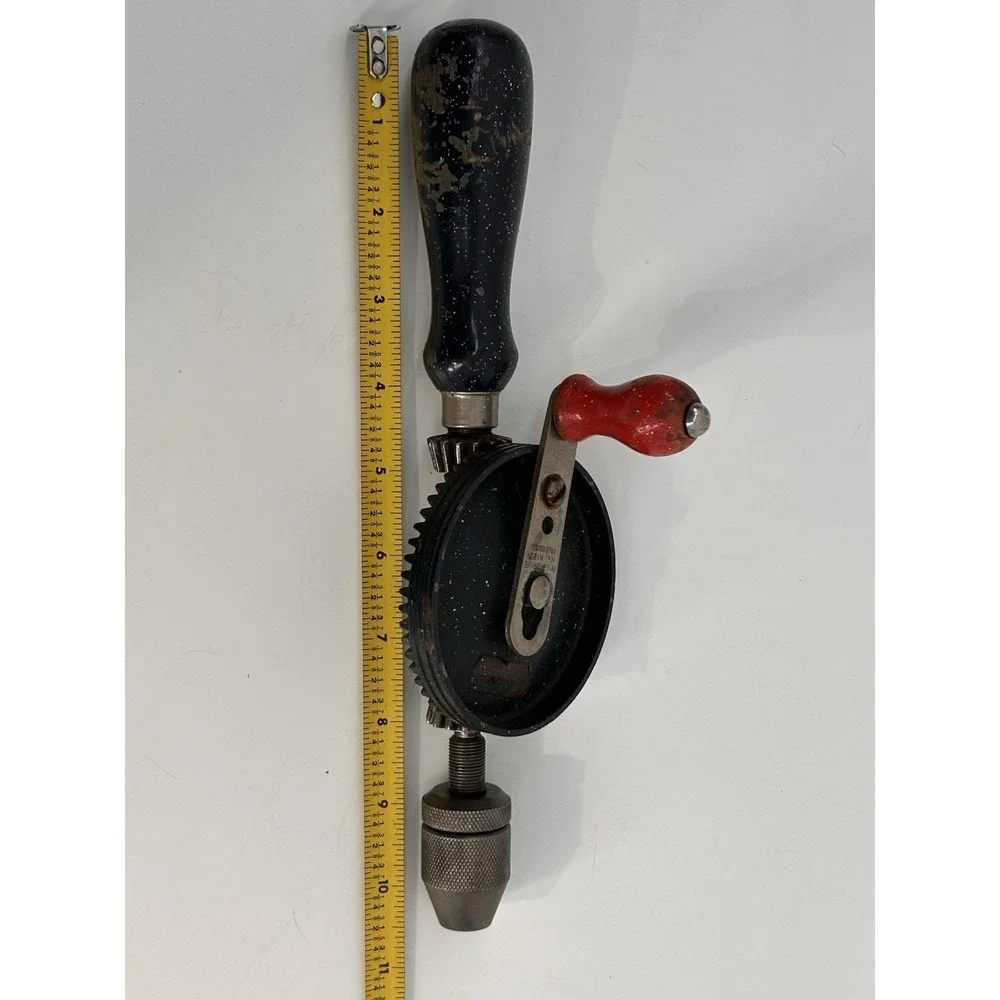 Vintage Stanley Handyman Eggbeater Hand Drill Crank H1221 Hy Lo‎ Drive Made USA
